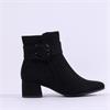 Marco Tozzi Kowa Ring Buckle Ankle Boot - Black Suede