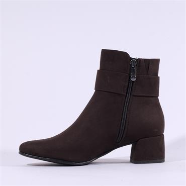 Marco Tozzi Kowa Ring Buckle Ankle Boot - Mocca