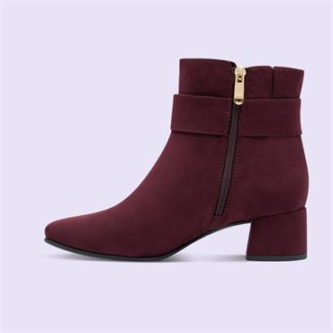 Marco Tozzi Kowa Ring Buckle Ankle Boot - Mulberry