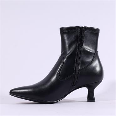 Marco Tozzi Dusino Flare Heel Ankle Boot - Black