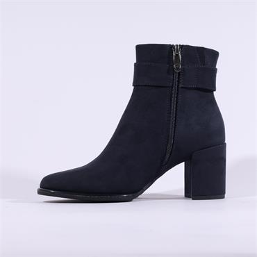Marco Tozzi Angio Square Buckle Boot - Dark Navy