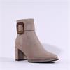 Marco Tozzi Angio Square Buckle Boot - Stone