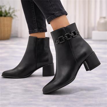 Marco Tozzi Kowa Chain Link Ankle Boot - Black