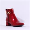 Marco Tozzi Kowa Chain Link Ankle Boot - Dark Red Patent