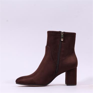 Marco Tozzi Lode Side Zip Ankle Boot - Chocolate