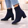 Marco Tozzi Delo Block Heel Sock Boot - Dark Navy