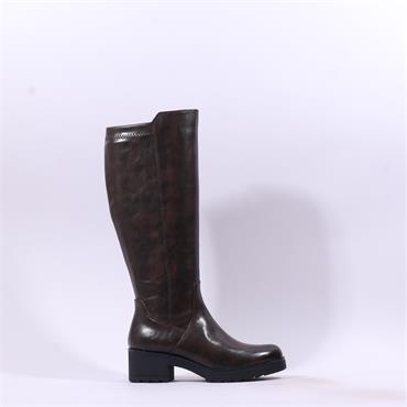 Marco Tozzi Dono Block Heel Long Boot - Mocca