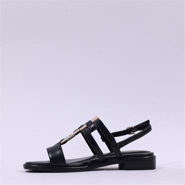 Marco Tozzi Rotty Low Slingback Sandal - Black Leopard