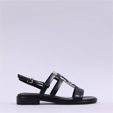 Marco Tozzi Rotty Low Slingback Sandal - Black Leopard