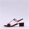 Marco Tozzi Hencho Low Block Heel Sandal - Mulberry Combi