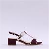 Marco Tozzi Hencho Low Block Heel Sandal - Mulberry Combi