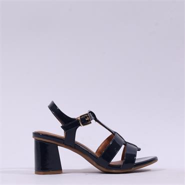 Marco Tozzi Paduli Block Heel Sandal - Navy Patent