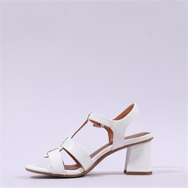 Marco Tozzi Paduli Block Heel Sandal - White Patent