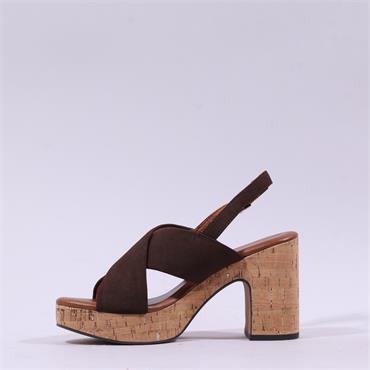 Marco Tozzi Paduli Cross Strap Cork Heel - Mocca