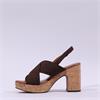 Marco Tozzi Paduli Cross Strap Cork Heel - Mocca