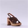 Marco Tozzi Paduli Cross Strap Cork Heel - Mocca