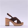 Marco Tozzi Paduli Cross Strap Cork Heel - Mocca