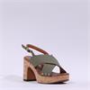 Marco Tozzi Paduli Cross Strap Cork Heel - Olive