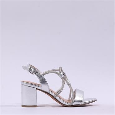 Marco Tozzi Paduli Strappy Heel Sandal - Silver