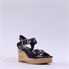Marco Tozzi Fatti Cork Platform Sandal - Black