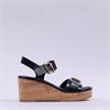 Marco Tozzi Fatti Cork Platform Sandal - Black