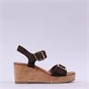 Marco Tozzi Fatti Cork Platform Sandal - Chocolate