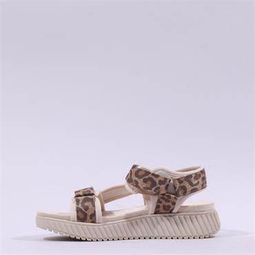 Marco Tozzi Tabiano T-Bar Sandal - Leopard Combi