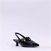 Marco Tozzi Viano Low-Heel Slingback - Black Patent
