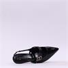 Marco Tozzi Viano Low-Heel Slingback - Black Patent
