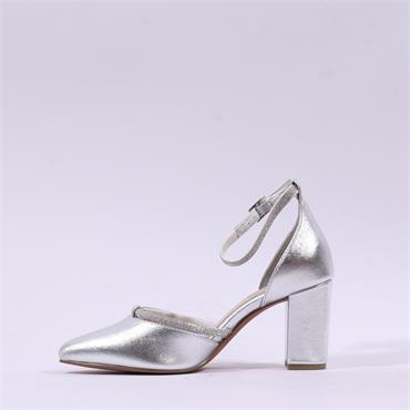 Marco Tozzi Masino Glitter Strap Heel - Silver