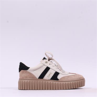 Marco Tozzi Unila Laced Platform Trainer - Ivory Combi