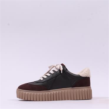 Marco Tozzi Unila Laced Platform Trainer - Mocca Combi