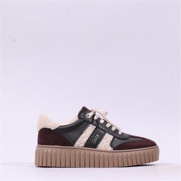 Marco Tozzi Unila Laced Platform Trainer - Mocca Combi