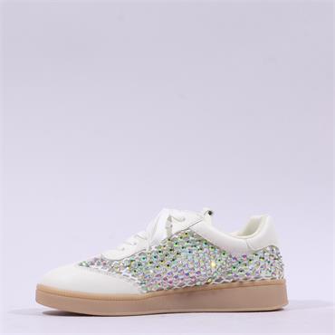 Marco Tozzi Bargi Diamante Stud Trainer - Off White Combi
