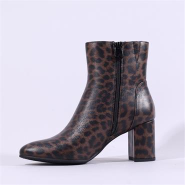 Marco Tozzi X Guido Lode Ankle Boot - Mocha Leopard