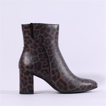 Marco Tozzi X Guido Lode Ankle Boot - Mocha Leopard