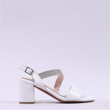 Marco Tozzi Paduli Glitter Cross Strap - White Combi