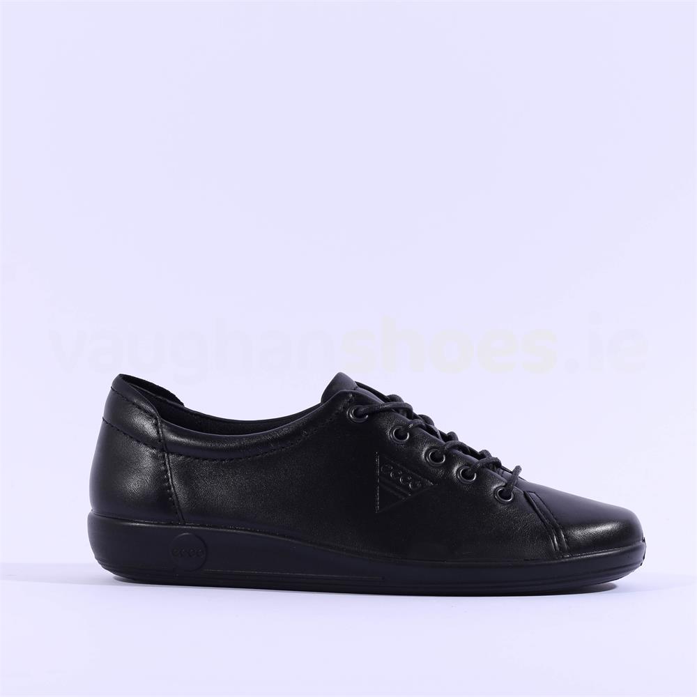Ecco Women Soft 2.0 Laced Black Leather Vaughan Shoes Ireland