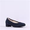 Gabor Demi Low Heel Court Shoe - Navy Suede