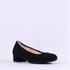Gabor Demi Low Heel Court Shoe - Black Suede