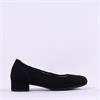 Gabor Demi Low Heel Court Shoe - Black Suede