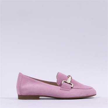 Gabor Jangle Slip On Buckle Loafer - Pink Suede