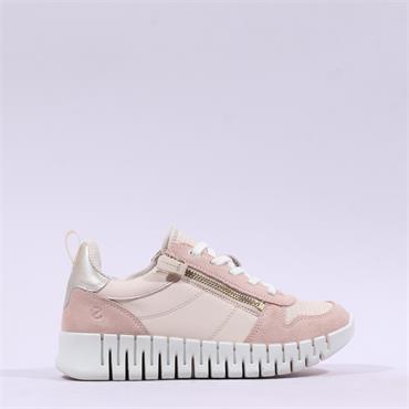 Ecco Women Gruuv Side Zip Lace Trainer - Rose Dust