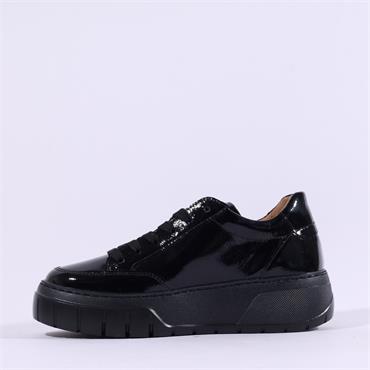 Gabor Rivazza Platform Side Zip Trainer - Black Patent