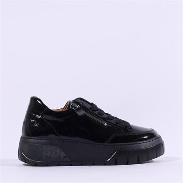 Gabor Rivazza Platform Side Zip Trainer - Black Patent