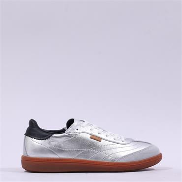 Ecco Women Soft 11 Laced Trainer - Silver Black Combi