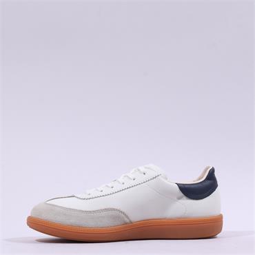 Ecco Women Soft 11 Lace Trainer - White Navy