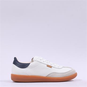 Ecco Women Soft 11 Lace Trainer - White Navy