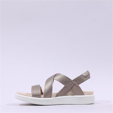 Ecco Women Soft Sandal Cross Straps - Cashmere Metallic