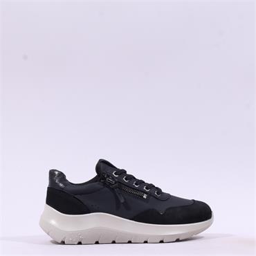 Ecco Women Valerie Side Zip Lace Trainer - Black Snake